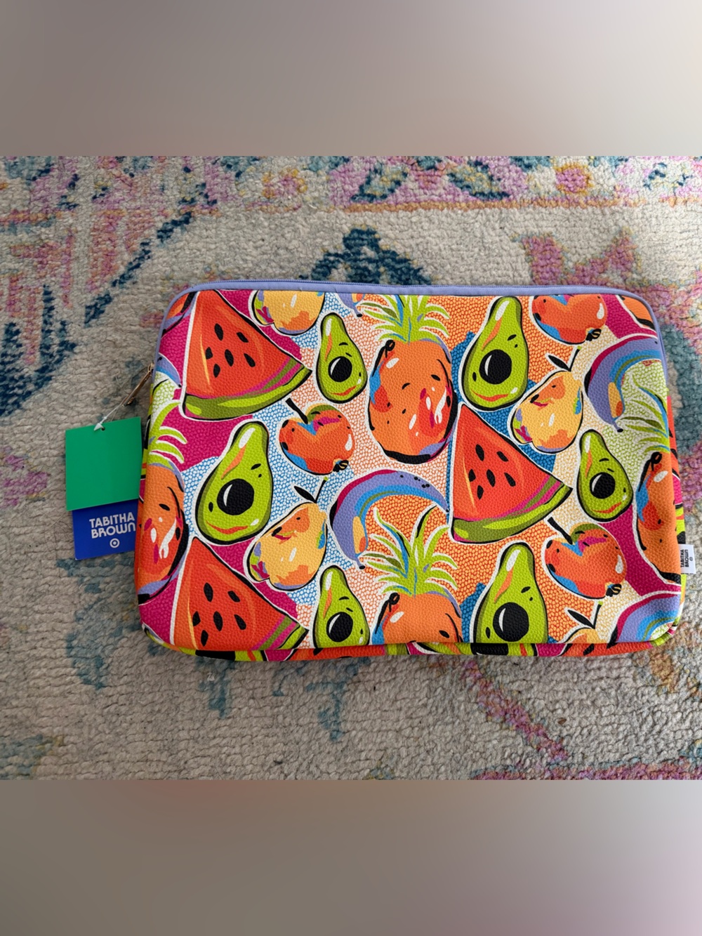Tabitha Multicolor Fruit Tablet Sleeve - Pink, Green & Orange